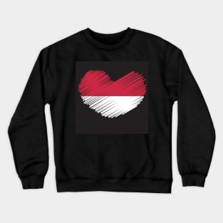 Indonesia Heart Flag Design Crewneck Sweatshirt